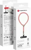 FORCELL F-DESIGN L8X36 riešo telefono virvelė su reguliuojamu ilgiu (maks. 18 cm kilpoje) rožinė balta