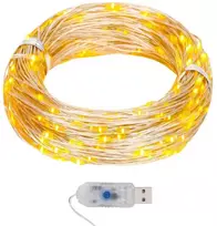 Mikro led girlianda, 40m, 400 šiltų baltų led, 8 funkcijos