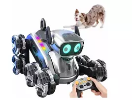 Interaktyvus šuo robotas, valdomas nuotolinio valdymo pultu ir rankų gestais, Happy people