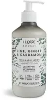 „I Love Naturals Collection“ veganiškas drėkinamasis laimo, imbiero ir kardamono losjonas rankoms ir kūnui, 500 ml