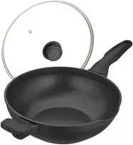 Relaxdays Wok keptuvė su dangčiu 30 cm