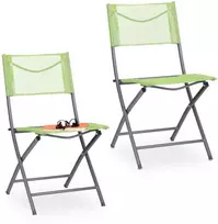 Relaxdays 2x sulankstoma sodo kėdė žalia