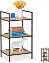 Relaxdays Laisvai pastatoma bambukinė ir metalinė lentyna