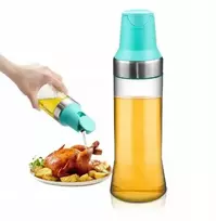 Winder Home Aliejaus dozatorius 500 ml – stiklinis virtuvės įrankis skystiems prieskoniams, mėtų spalvos