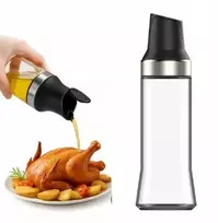 Winder Home Aliejaus dozatorius 500 ml – stiklinis virtuvės įrankis skystiems prieskoniams, juodos spalvos