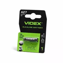 Baterija A27 VIDEX (2 vnt.) Alkaline, 12V, 26mAh