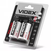 Įkraunamos baterijos D (HR20) VIDEX (2 vnt.) Ni-MH, 1.2V, 7500mAh