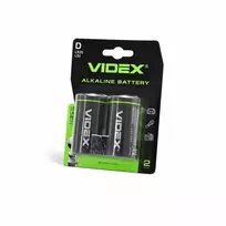 Baterijos D (LR20) VIDEX (2 vnt.) Alkaline, 1.5V, 15200mAh