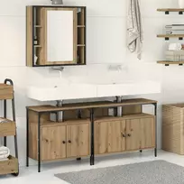 4Housedesign Vonios spintelės 3 vnt. Ruda 80 x 30 x 60 cm Apdirbta mediena