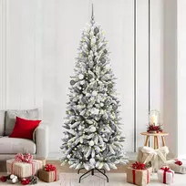 Dirbtinė Kalėdų eglutė su 300 LED s stovu Balta 210 cm