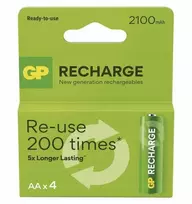 GP - Įkraunamos baterijos, AA dydis, 2100 mAh, 4 vnt. pakuotė (201258)