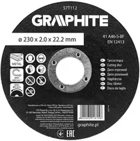 Graphite Pjovimo diskas, metalo „Corundum“ 230 x 2,0 x 22,2 mm, 41 A46-S-BF