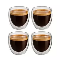 Winder Home Termo stiklinės 250 ml latte kavai su dvigubomis sienelėmis – 4 vnt. rinkinys