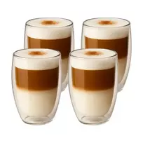 Winder Home Termo stiklinė 350 ml latte kavai su dvigubomis sienelėmis – 4 vnt.
