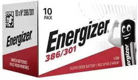 Energizer 301/386, Vienkartinė baterija, Sidabro oksidas (S), 1,55 V, 1 vnt., 130 mAh, Sidabras