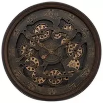 Atmosphera Vintage Didelis vintažinis Alban sieninis laikrodis, matomas mechanizmas, Ø 76 cm