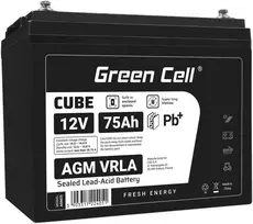 Green Cell Žalias Cell Žalias Cell CUBE AGM IP54 12V 75Ah VRLA Baterija Gel gilaus ciklo maitinimo kėdutė fotovoltinė laisvalaikio baterija kemperis