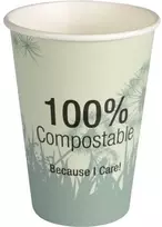 Kavos puodelis „Dandelion“, ABENA Gastro, 9,2 cm, Ø7 cm, 18 cl, 20 cl, žalias, CPLA/kartonas, 7