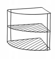 Allesken Affek Design MODERNI VIRTUVĖ Kampinė lentyna metalinė 22,5x22,5x21,5 cm