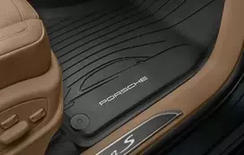 Originalus PORSCHE Macan 2018>> RHD 1 rinkinys guminių juodų kilimėlių 95B044802421E0