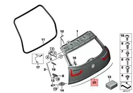 Originalus BMW I I3 I3s I01 i3 120Ah Rex 94Ah Galinis apdailos elementas 51137462347