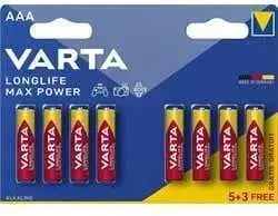Varta Longlife Max Power, alkaline batteries, type AAA, 8 pcs