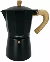 Zaparzacz Espreso kavos virimo aparatas, aliumininis, 9 puodeliai, juodos/medžio imitacijos, „Kinghoff“, KH-1887