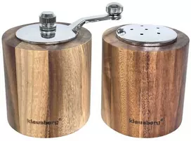 Młynek Pipirų malūnėlis su druskine - rinkinys, akacijos mediena, keraminis mechanizmas, Klausberg, kb-7859