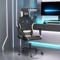Žaidimų kėdė, juodos ir kreminės spalvos, audinys