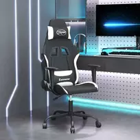 Žaidimų kėdė, juodos ir baltos spalvos, audinys