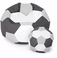 Sėdmaišis su pufu Ball XXXXL, pilkas/baltas