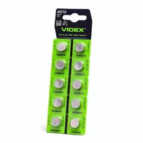 Baterijos AG12 / LR43 VIDEX (30 vnt.) 1.5V Alkaline 113mAh