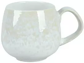 Domoletti Puodelis su įspaudu ir glazūra viduje, baltas, 370 ml