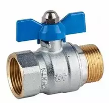 Rutulinis žalvarinis ventilis 1" išorinis/vidinis sriegis (trumpa rankena)