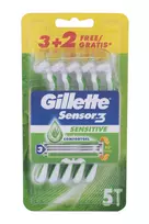 Vienkartiniai skustuvo peiliukai „Gillette Sensor3 Sensitive“, 5 vnt.