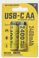 Nitecore NH2400 2400mAh USB-C įkraunamos AA baterijos, 2 vnt.
