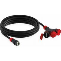 KEL Pratęsimo laidas statyboms 3 lizdų su/iš 5m /H05RR-F 3x2,5/ IP54 Black/Red W-01170 | W-01170 | 5906197302574