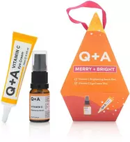 Q+A Merry + Bright Gift Set veido priežiūros priemonių rinkinys su vitaminu C