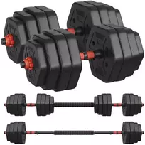 SONGMICS hantelių rinkinys su jungiamąja strypu 40 kg, juodas kaip rašalas