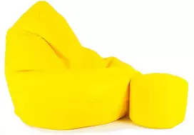Sėdmaišis su pufu Mega Comfort XXL, dirbtinė oda, geltonas