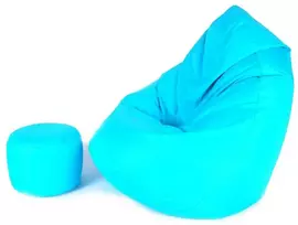 Sėdmaišis su pufu Mega Comfort XXL, dirbtinė oda, turkio spalvos