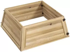 HOMCOM Kalėdų eglutės stovas-gaubtas 65 x 65 cm, eglutės pagrindo apdaila iš natūralios eglės medienos