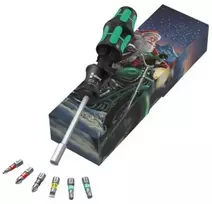 Atsuktuvo rankena su dėtuve 6 1/4 colio antgaliams, „Kraftform Kompakt 27 Set 1 Christmas 2025“, WERA [05135821001] kalėdinėje pakuotėje, dovana