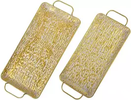 Lumarko VINTAGE GLOW dekoratyvinių padėklų rinkinys, 2 stačiakampiai, 54x26x2,5/47x22x2,5 cm