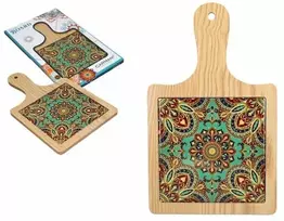 Carmani padėklas iš keramikos/medžio 18x30cm su ornamentu