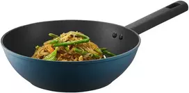 Wok keptuvė su Qualum Basic Azzurro danga 26 cm AMBITION