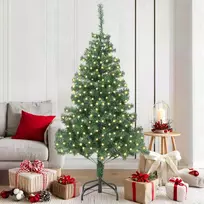 Kalėdų eglutė su 300 LED s stovu Žalia 180 cm PVC