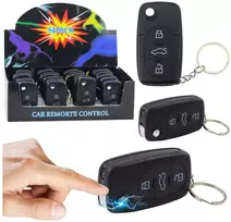 Lean Toys Automobilio raktų pakabukas su LED žibintuvėliu ir elektros šoku