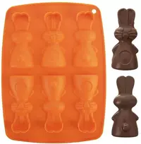 Oranžinis zuikis silikoninis sausainis ir praline formelė