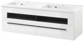 Praustuvo spintelė + praustuvė Cantara, 120 cm, baltas blizgesys